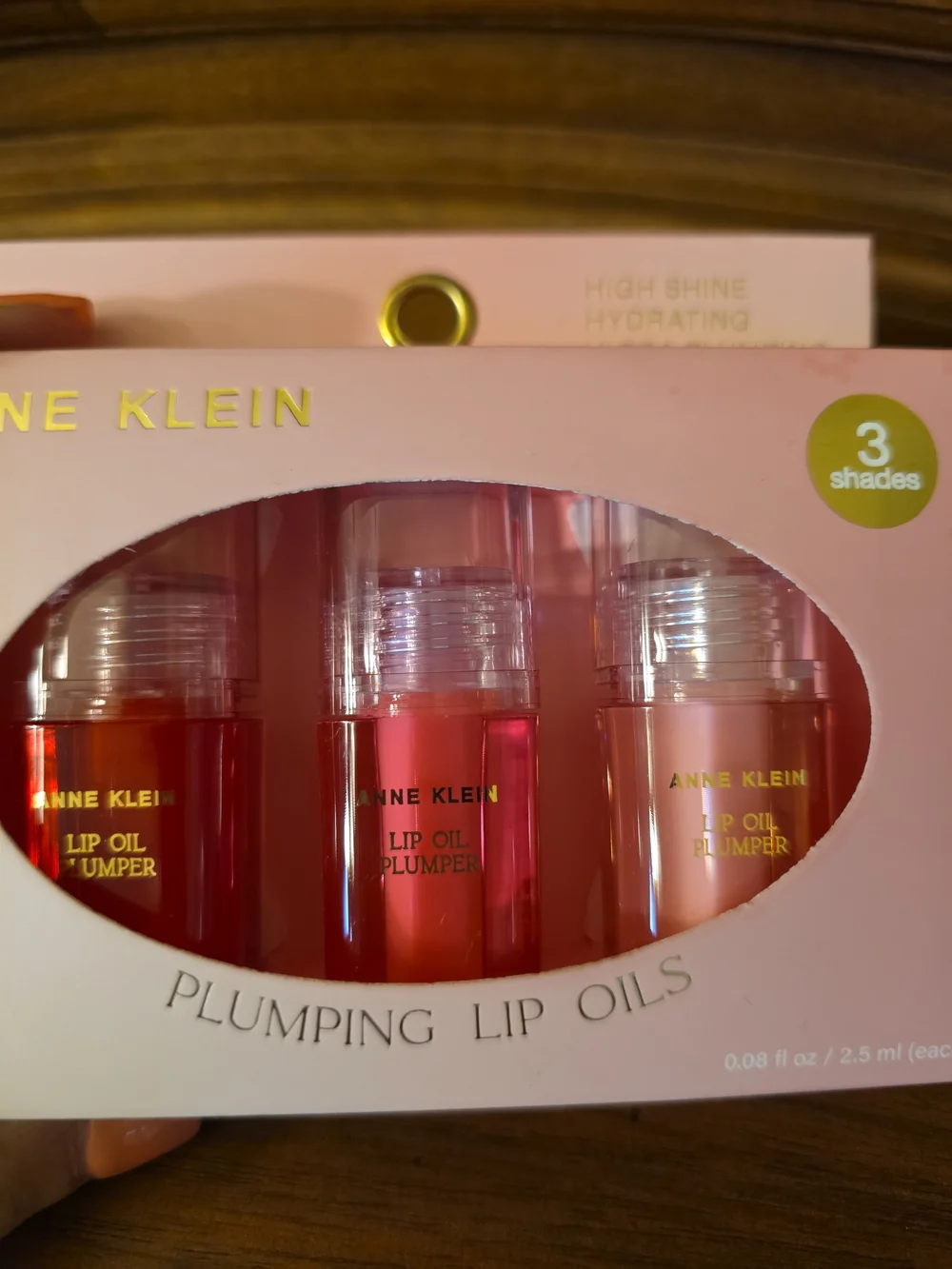 Anne Klein 3 Shades Plumping Lip Oils, .08oz Each--Sealed/NIB